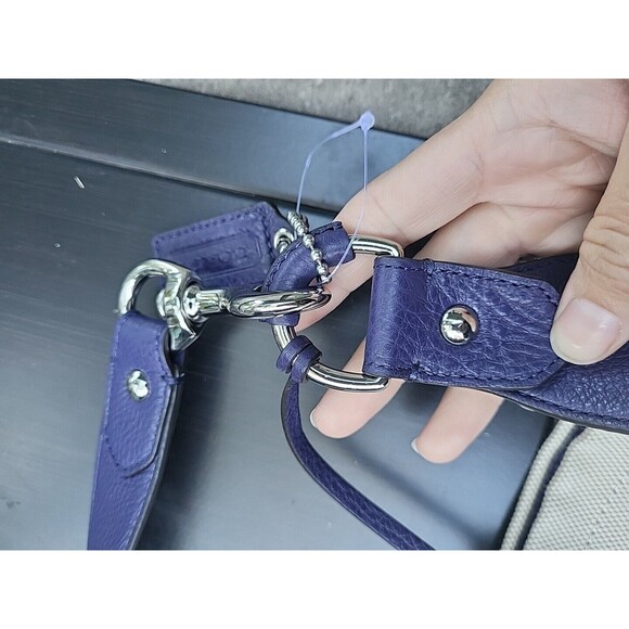 Authentic Coach Avery Natural Canvas & Indigo Leather Shoulder Bag, Hobo F28911 - Picture 8 of 14